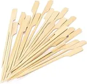 6 Inch Bamboo Skewers 100PCS Food Appetizer Toothpicks Wide Flat Paddle Bamboo Wood Picks for Cocktail, Marshmallow, Fruit, Grilling, Drink, BBQ, Barbecue, Yakitori Chicken, Fondue, Roasting