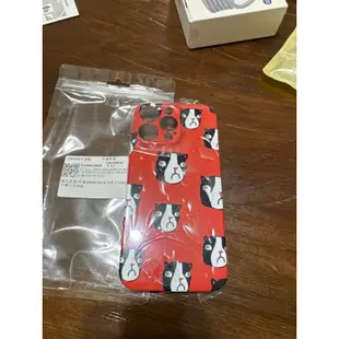 红色法國鬥牛犬iphone15promax菲林手機殼全包