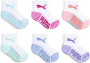 [PUMA] baby-girls P113176-095 Infant Girls' 6 Pack Anklet Socks Tennis Socks - gray