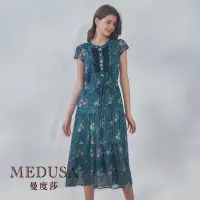 在飛比找Yahoo奇摩購物中心優惠-現貨【MEDUSA 曼度莎】蕾絲裝飾半開襟雪紡洋裝（M-XL