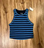 OFFLINE By Aerie Blue/Navy Rib Knit Crop Tank Size XS NWT
