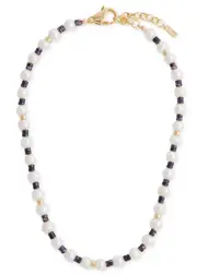 Eliou Fern Pearl and Beaded Necklace ONE SIZE