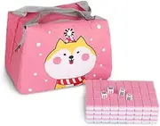 TWBTC Chinese Mini Majiang 144 Melamine Tiles 1.0/(2.4cm) with Portable Travel Handbag Complete Mahjong Game Set - (Mah Jong, Mahjongg, Mah Jongg, Majiang, 中国麻将) Pink 24MM-Pink