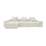 [James Lane] Riley Muse Flax Modular Sofa - 3 Seater Chaise