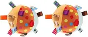 Kisangel 2pcs Soft Plush Bell Ball with Tags Sensory Learning Ball for Crib Decoration Stimulating Sound for Auditory Development Durable Comforter
