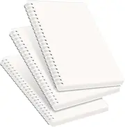 RETTACY Blank Notebook Spiral 3-Pack,Unlined Notebook with Clear Hardcover A5 Size 100GSM Thick Paper for Students,Office,Travelers 480 Pages Total 8.26 x 6.1 Inches