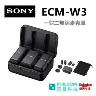 （預購） SONY ECM-W3 一對二無線麥克風 ECMW3 數位訊號處理 【公司貨開發票】