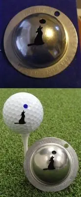 1 only TIN CUP GOLF BALL MARKER - HOWL AT MOON Wolf - Yours For Life