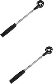 Sosoport 2pcs Supplies Scoop Picker Claw Retractable Length Ball Up with for Accessories Women Stretchable Golfs Grabber Retriever Extendable Random Stainless Men Grip Shaft Retracted