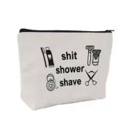 Zipped Pouch Bag - Makeup Travel Organiser - Shit Shower Shave - 22.5cm x 16.5cm