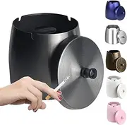 WUSIFIE Ash Tray, Large Outdoor Ashtray with Lid, Ashtray for Outside Patio, Stainless Steel Windproof Smokeless Ash Tray for Balcony, Ashtrays for Smokers, Cigar, Home Office Decoration
