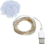 10M LED Fairy Lights with 50 Photo Clips, 100 PCS USB String Lights for Room Decoration, Wall LED Light Photos Clips, Fairy String Light for DIY Wedding Party Christmas Decoration (Warm White)