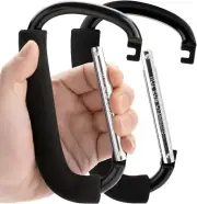Stroller Hooks, 6.3" Large Stroller Clip,Large Carabiner,2 Pack Hooks for Hangin