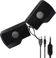 Computer Speakers - Wired Audio Speakers, USB Powered Sound System | Portable USB Powered Wired Multimedia Small Soundbar, Stereo Sound Speakers with Bass for PC Laptop TV and Gamingg