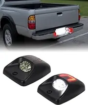 LED License Plate Lights Compatible with Toyota Tacoma 1995-2004, LED Tag Lamp Assembly for T100 1992-1998, Pickup Truck White&Red U-Shaped Rear Tag Lamps Running Parking Light, Pack of 2