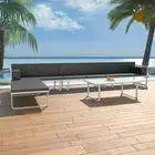 Garden Lounge Set 5 Piece Textilene Aluminium Black Outdoor Sofa Couch vidaXL