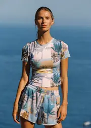 [Lorna Jane] Mirage Ultimate Comfort T-Shirt in Print, Size - XL XL Mirage Print