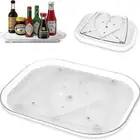 Turntable Organizer Tray for Refrigerator 360 Rotatable Rectangle Storage Rack S
