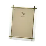 Tizo Solid White Lucite Picture Frame with Gold Inlay, 4 x 6