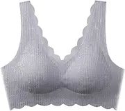 [Generic] One Shoulder Bras for Women Women Bra Sexy Bra Top Solid Vest Lace Seamless Breathable Push Up Top Underwe Womens Bras No Underwire Padded (Grey-e, XL)