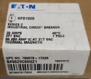 EATON CUTLER HAMMER HFD1020 Single Pole 20 AMP Type HFD Circuit Breaker