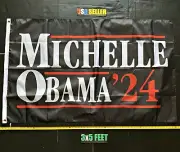 Michelle Obama Flag FREE FIRST CLASS SHIP Barrack Obama Hope 2024 USA Sign 3x5'