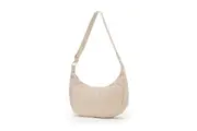 Tosca Everyday Nylon Hobo Shoulder Compact Crescent Purse Handbag Beige