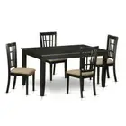 DUNI5-BLK-C 5 Pc dinette set - Kitchen dinette Table and 4 Kitchen Dining...