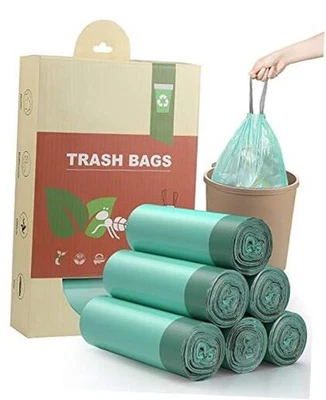 Compostable Trash Bags 4 Gallon Drawstring 4 gallon 100pack drawstring Green