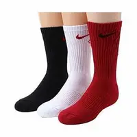 在飛比找金石堂精選優惠-Nike 學生運動款黑白紅色中統混搭襪子3入組