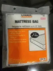 U-haul Mattress / Box Spring Bag Queen Plastic Cover Up To 10" Thick Easy To Use