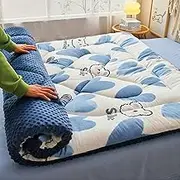 Japanese Floor Mattress futon Mattress, Portable Mattress, Full Cotton Filled Single Double roll up Folding Mattress, Foldable Sleeping mat for Home Dorm