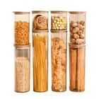 Pasta Storage Canister Bamboo Lid Container Stackable Bpa-free Food Containers
