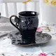 歐式黑釉彩金咖啡杯碟 復古陶瓷杯碟 3D浮雕杯碟 咖啡杯碟 瑕疵