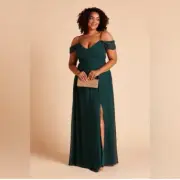 Birdy Grey DEVIN CONVERTIBLE DRESS CHIFFON EMERALD Curve 1X NEW NWT BRIDESMAID