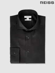 Reiss Black Storm Slim Slim Fit Cotton-Twill Two-Fold Shirt Slim-Fit (U22470) | $180