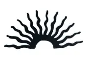 Whacky Half Sun Metal Wall Art - 24 x 12