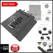 Durable Waxed Canvas Chef Knife Roll Bag - Secure & Portable, Fits 18.8" Knives