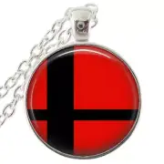 Red Smash Ball Silver Bezel Necklace