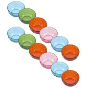 12x Lemon & Lime Floral Deco 11.5cm Serving Bowl Round Plastic Tableware Asst