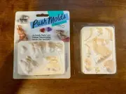 2 Vintage Amaco Push Molds Angel Doll and Bunnies - for Polymer Clay NIP