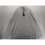 NWT TravisMathew Performance Waffle Quarter Zip Top in Heather Light Grey XXL
