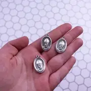 Silver Tone Lot of 3 St John Paul II Our Lady Czestochowa Medals for Rosary 1 In