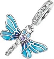 [SEWOART] Elegant Sterling Silver Bracelet Dragonfly Charm Jewelry Charm Diy Necklace