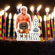 WWF WrestleMania, Cody Rhodes personalised Cake Topper. Party Decoration, Glossy