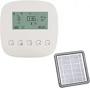 Tuya WiFi Digital Water Timer Intelligent Automatic Irrigation Controller with Solar Panel for Automatic Garden Watering System Compatible with Alexa Voice Control Multicolor with solar panel