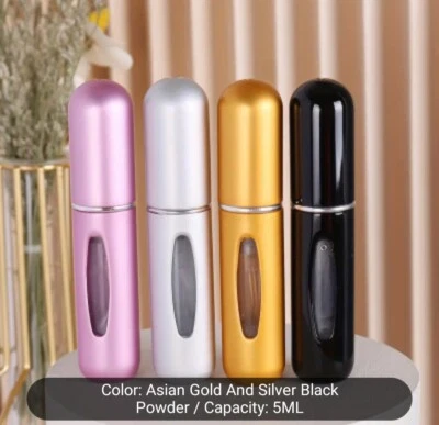 4pcs 5ml Metal Perfume Atomizer Spray Bottle, Mini Refillable Empty .