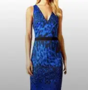 TED BAKER WOMAN'S BLUE TOPAZ AMAALEE BODYCON DRESS, SZ 2, BNWT, L@@K*