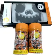 3 Count Wilton Halloween Pumpkin Sprinkles Mix Cake Maker Scary Face Pumpkin NEW
