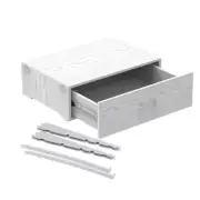 Everbilt Adjustable Closet Organizer Small Drawer Kit Genevieve Soft-Close White